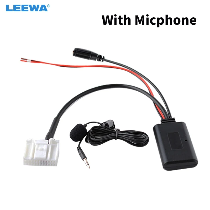 

LEEWA 5set Car Aux-in Wireless Bluetooth Adapter Module Audio Receiver With Micphone for Subaru Outback Forester Host AUX Cable