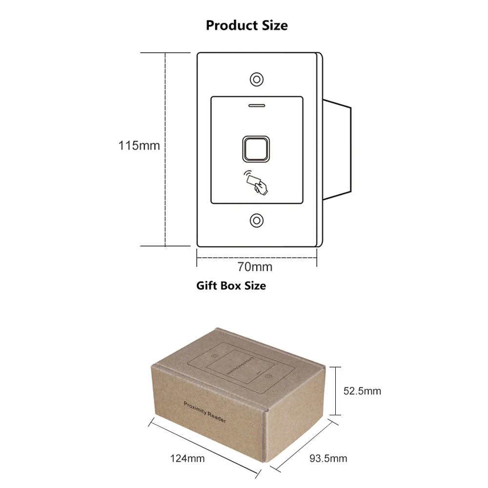 Embedded Access Control RFID Card Fingerprint 125KHz EM Access Control Machine lP66 Waterproof Wiegand Metal reader 1000 user