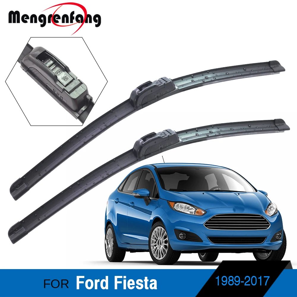

Для Ford Fiesta 1989-2017 автомобильные аксессуары, щетки стеклоочистителя переднего стекла, мягкая резиновая кнопка стеклоочистителя и J-крючки