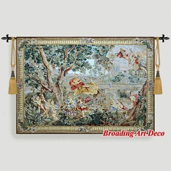Palace Garden Jacquard Weave Art Tapestry Wall Hanging Gobelin Home Textile Decoration Aubusson Cotton 100% Big Size 140x100cm