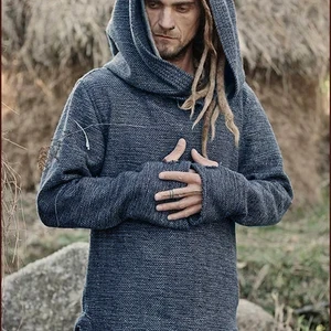 سترة حرارية جديدة بأكمام طويلة للرجال عتيقة مقنعين أفضل 12 قميص ميوسل رجالي للرجال - رقم 4