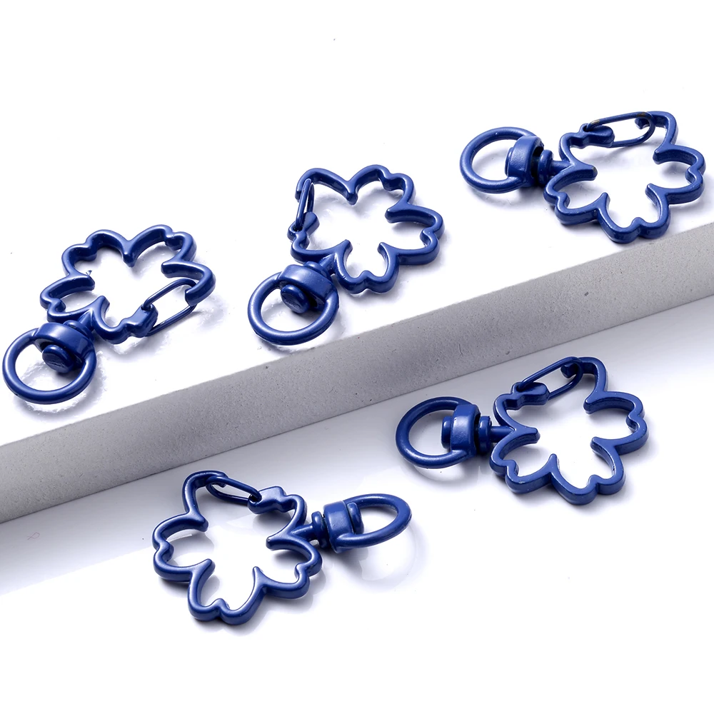 5 teile/los Blume Karabiner Haken Schlüsselanhänger Trigger Clips Schnallen für DIY Schmuck Machen Schlüssel Ketten Ring Zubehör 24*34mm – Detail 16
