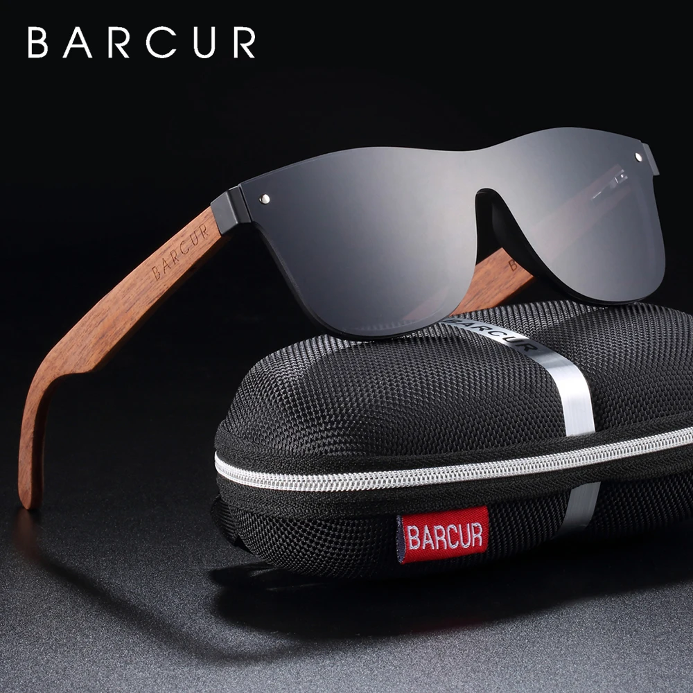 

BARCUR Original Wooden Sunglasses Men Polarized Natural Sun Glasses Wood Oculos de sol masculino