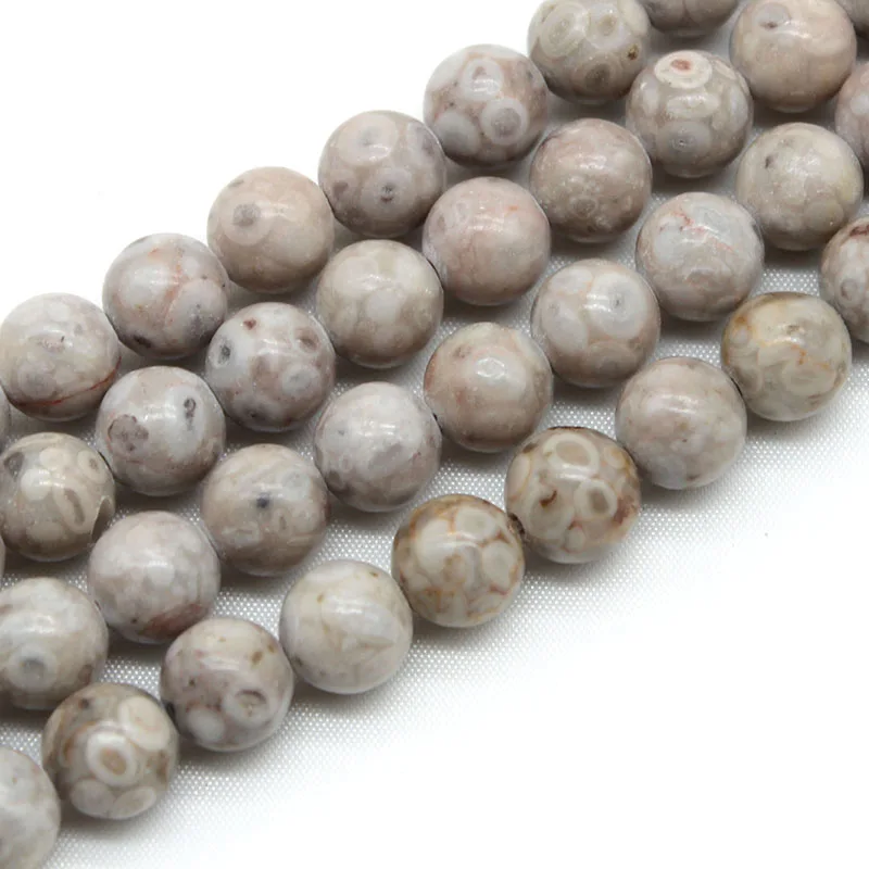 Natural Smooth Maifan Jaspers Stone Round Loose Spacer Beads 6 8 10 12mm For Jewelry DIY Bracelet Making Charm Accessories 15''