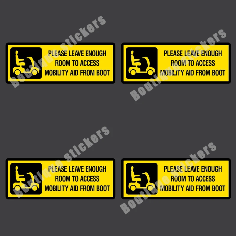 4x please make room for disabled person’s movement stickers auxiliary PVC vinyl stickers are suitable for cars, parking lot