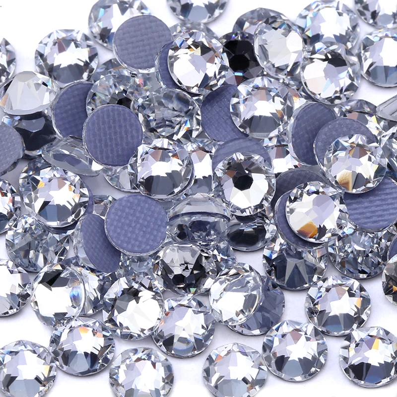 New Cut Facets 8 big 8 small hot back SS10-SS40 Crystal AB Iron On Rhinestone Hot Fix Rhinestones for Clothing Strass