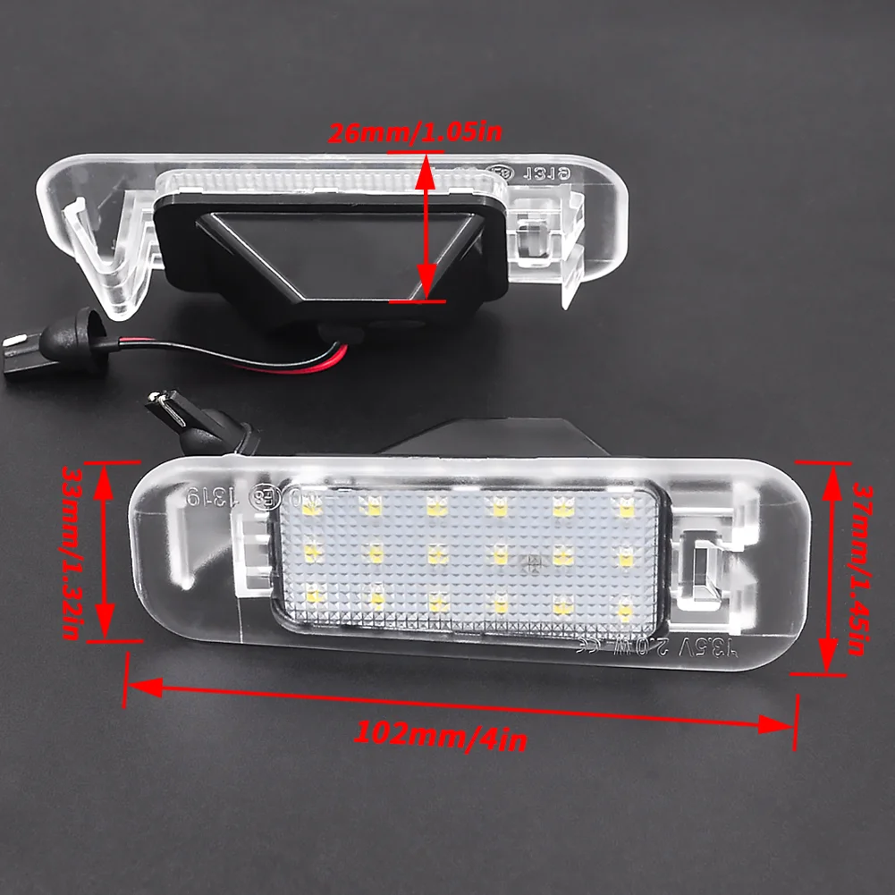 

2Pcs For Kia Rio 2005-2011 Rio5 2006-2011 Car Rear High Brightness White LED License Plate Light Number Plate Lamp