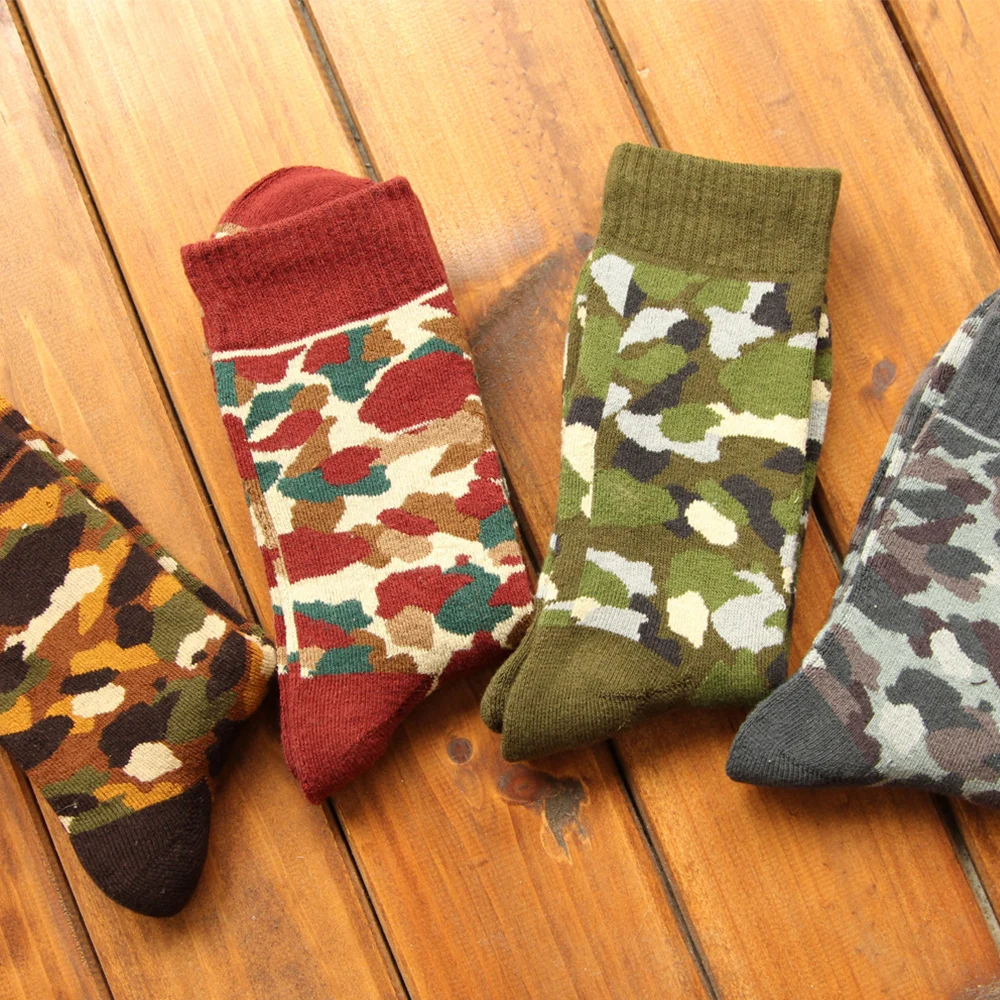 

Salina Men's Socks Winter and Spring Short Tube New Year Thickened Army Camouflage Socks Casual Sports Comfortable Fashion