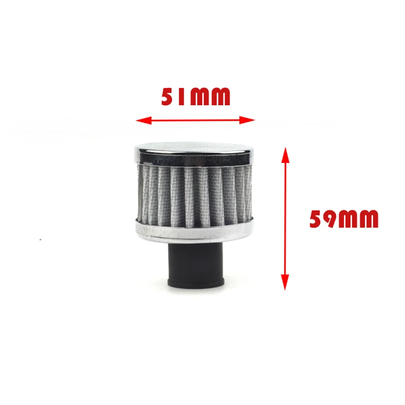 Universal Interface Motorcycle Air Filters 18mm 12mm 9mm Sliver Car Cone Cold Air Intake Filter Turbo Vent Crankcase Breather