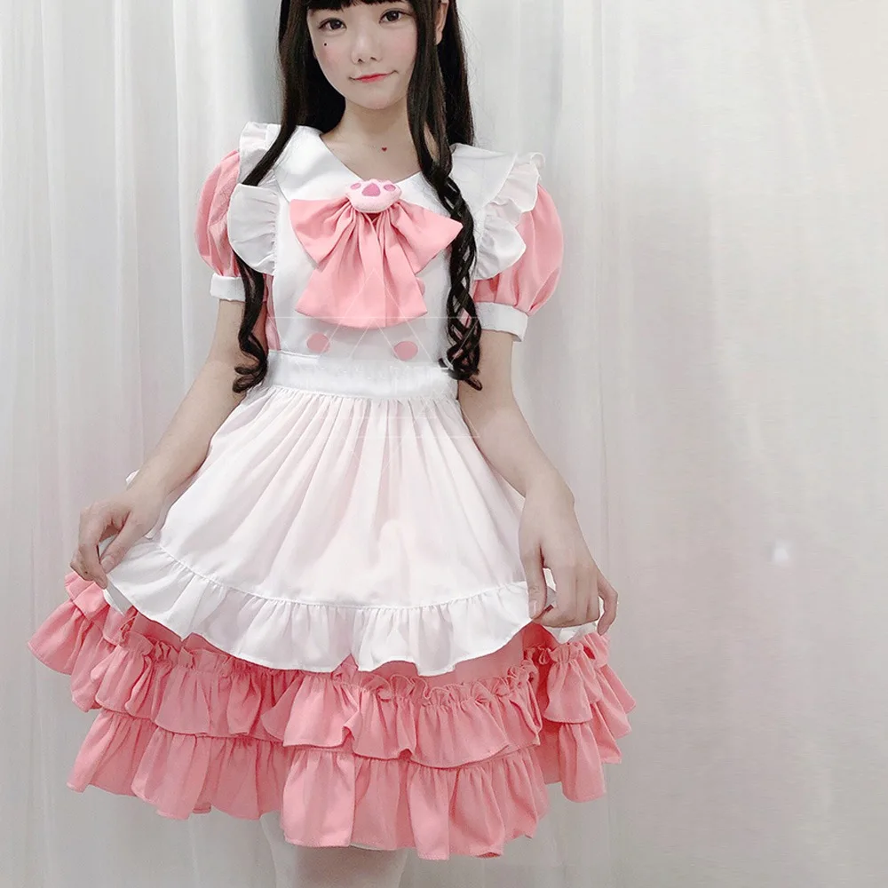 

Lovely Princess Lolita OP maid dress, pink, soft, cosplay, AFC886