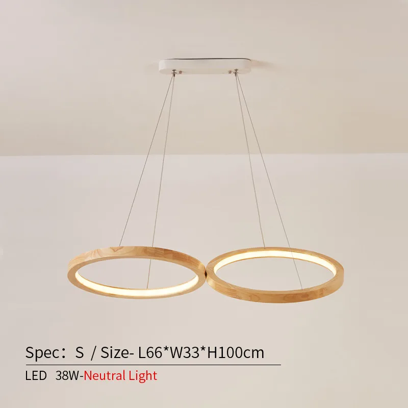 Japanse hanglamp LED 2 ronde hanglamp ontwerp houtlicht voor eetkamer minimalistische keuken huisverlichtingsarmaturen