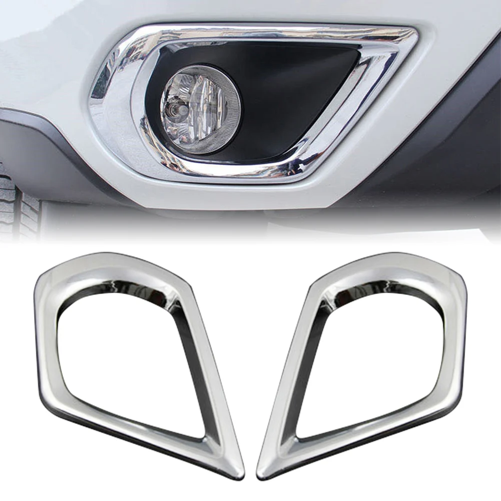 Auto Car Front Foglamp Chrome Eyebrow Trim For Subaru Forester 2013 2014 2015  Fog Light Lamp Decorative Ring Cover Trim Guard