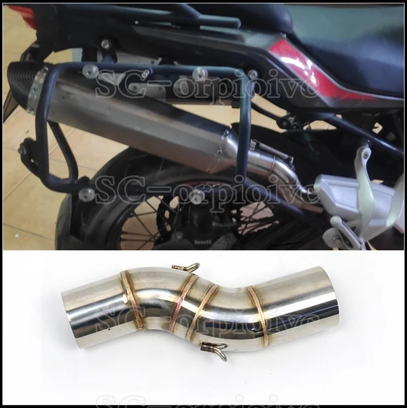 TRK502X Motorcycle Exhaust Modify Middle Link Pipe Escape Moto Racing Modified Slip-On For Benelli TRK 502 X TRK 502X 2018-2021