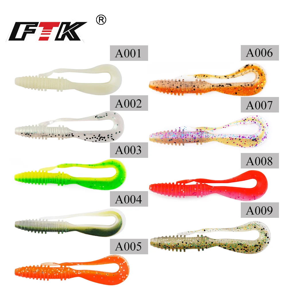 FTK  Fishing Lure Soft Baits Good Toughness Fishing Wobbler Bass Bait Artificial Fishing Soft Lure Tackle Length-80mm