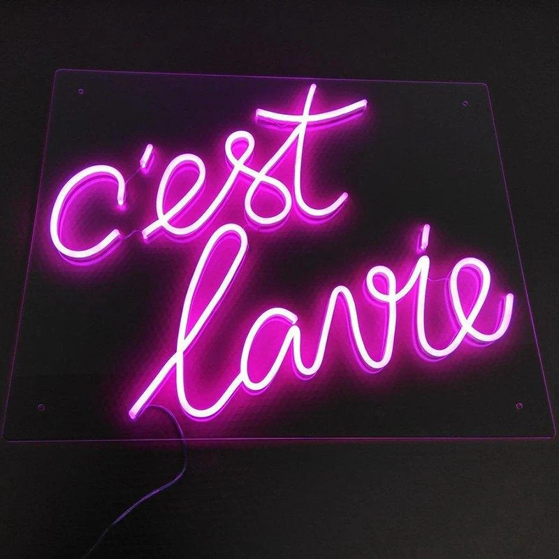 C'est La Vie That's Life LED Neon Art Sign Light, Lamp, Illuminate, Shop, Office, Living Room, Interior Design, Custom