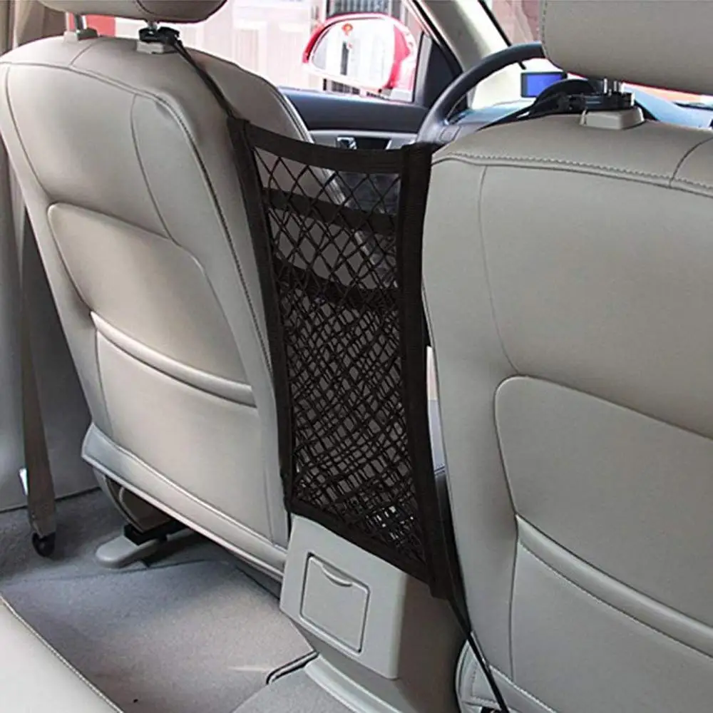 Car Trunk Seat Back Elastic Mesh Net Car Storage Organizer Bag Pockets Cage Grid Pocket Holder Car Mess Mesh Box Bags