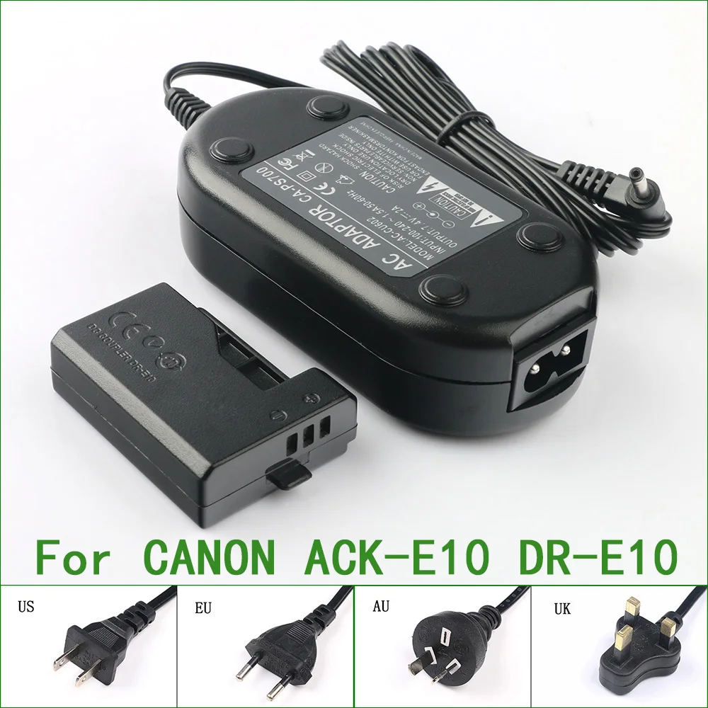 Lanfulang ACK-E10 DR-E10 LP-E10 AC Power Adapter Charger For Canon EOS 1100D 1200D 1300D 1500D 3000D Kiss X50 X70 Rebel T3 T5 T6