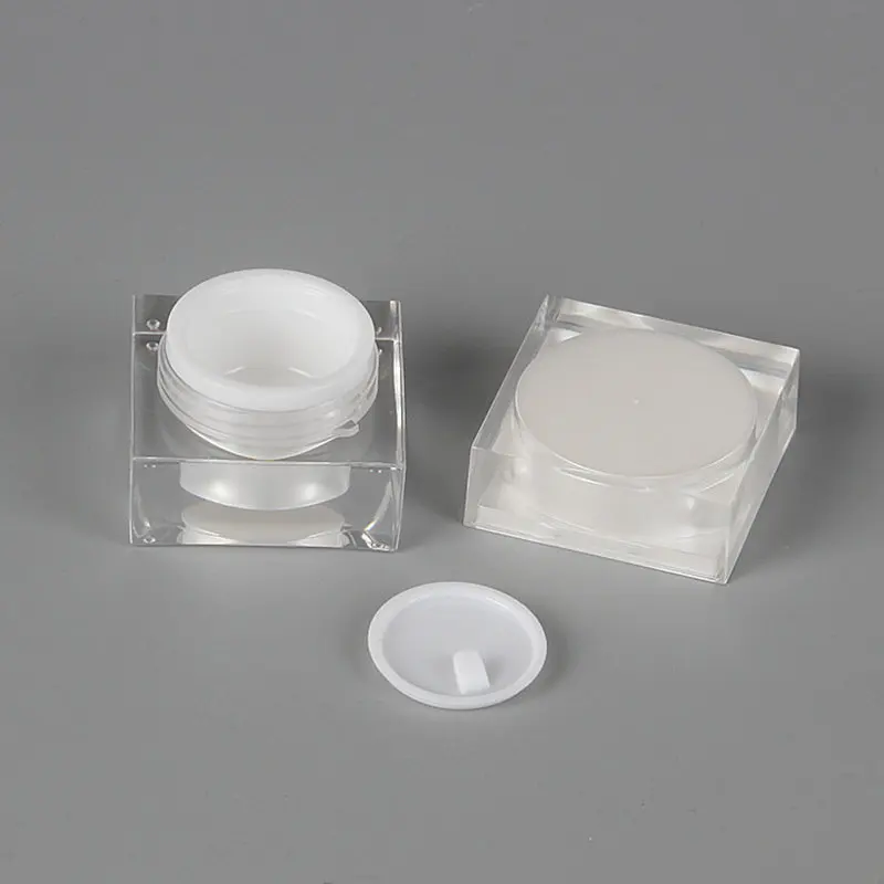 

100pcs Acrylic Cream Jar With Lid Empty Bottle 5g Cosmetic Small Container Sample Mini Refillable Packaging