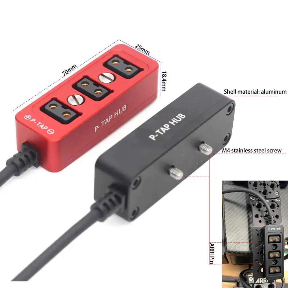 D-TAP do 3 D-TAP system zasilania aparatu trójdrożny rozdzielacz D-TAP rozdzielacz dtap rozdzielacz metalowy ARRI LF sworzeń z gwintem