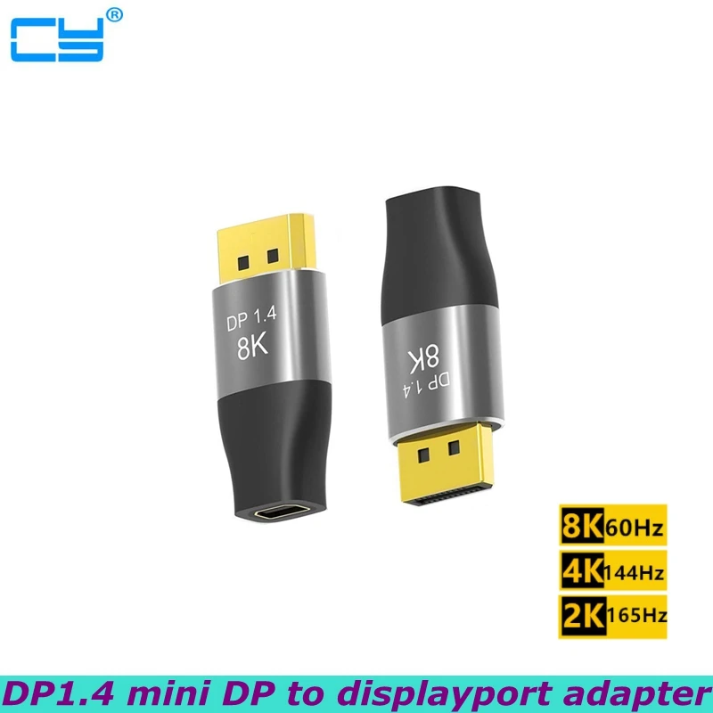 

Gold-Plating Mini DP to Displayport DP Male 1.4 HD Video Adapter Extender 8K@60Hz 4K@144Hz 2K@165Hz for Macbook Pro/Air iMac