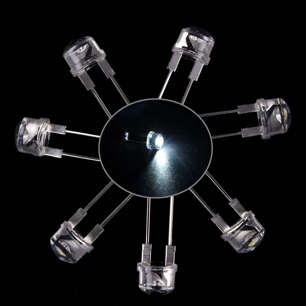 500PCS NEUE F8 8mm 0,25 W 3,0-3,2 V Stroh hut LED Weiß Super helle LED lampe Weitwinkel Transparente LED Lampe Strohhut LED – Detail 9