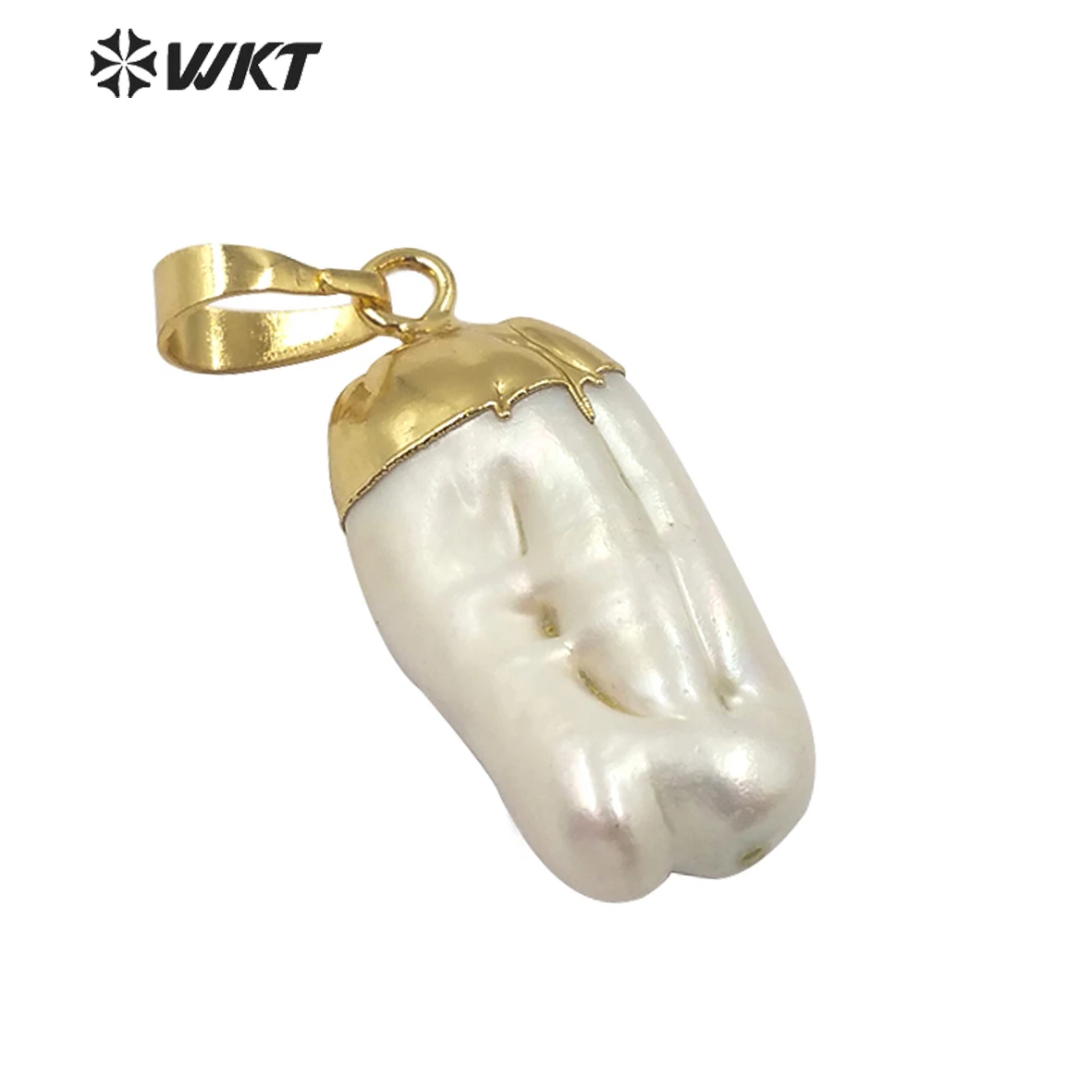 

WT-JP175 WKT Natural Baroque Pearl Pendant Irregular Shape Pearl Gold Electroplated Women Fashion Pendant Jewelry Finding