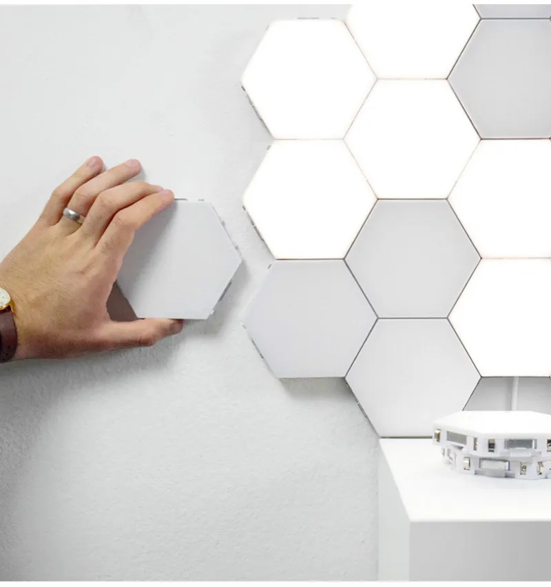 LED Hexagon Light Touch Sensor Night Lights Magnetic Modular Wall Lamp Creative Home Decor Colorful Quantum Light