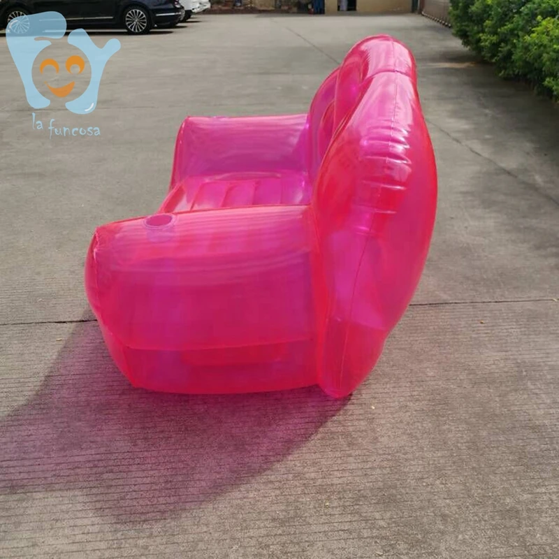 Home OutdoorInflatable Clear Pink Double Person Air Sofa  Bubble Chair Summer Water Beach Party Blow Up Couchs Lounger image 3
