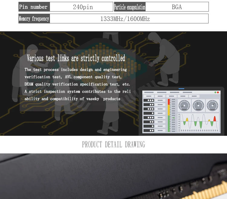 Imagem -05 - Memória Ram 240pin Ddr3 4gb 8gb 16gb 1333mhz 1600mhz Não-ecc Lado Dobro Acessórios de Computador