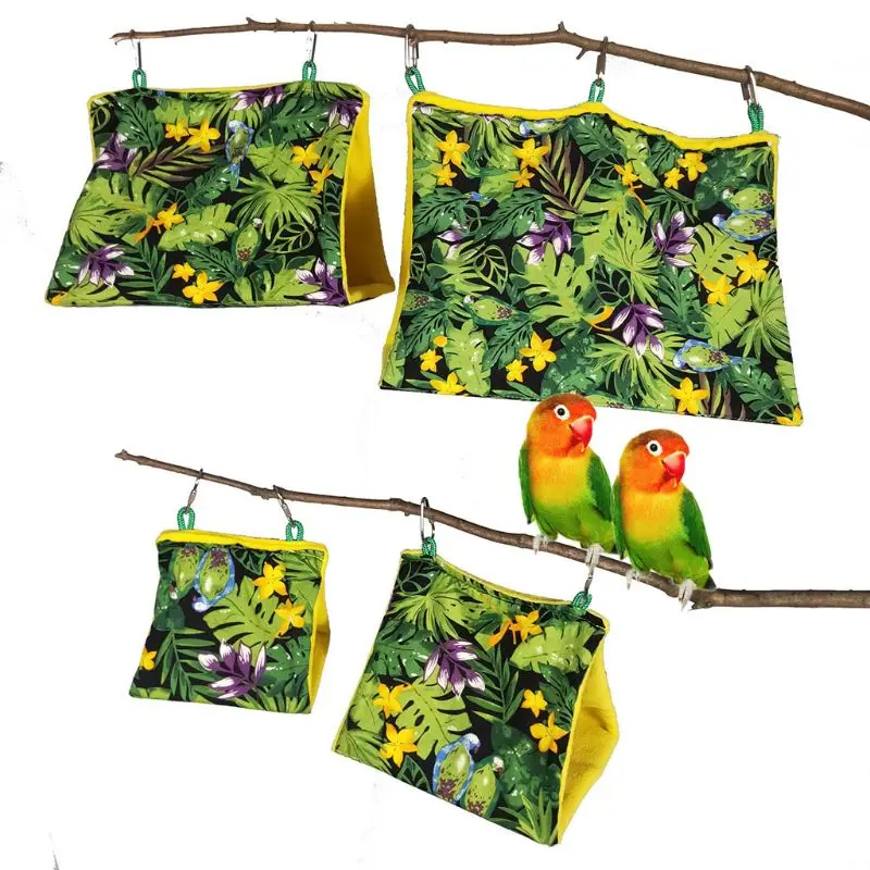 Bird Parrot Nest Hanging Cage Tent for Small Pets Parrots Hammock Triangle Hut Shelter Nest Perch Stand Swing Bird Supplies