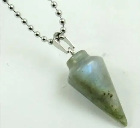 natural stone Quartz crystal labradorite endulum circular Cone Pendants for diy Jewelry making necklace Accessories