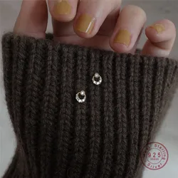 HI MAN 925 Sterling Silver Nordic Shiny Pavé Zircon Sun Moon Stud Earrings Women Plated 14K Gold  Romantic Wedding Jewelry