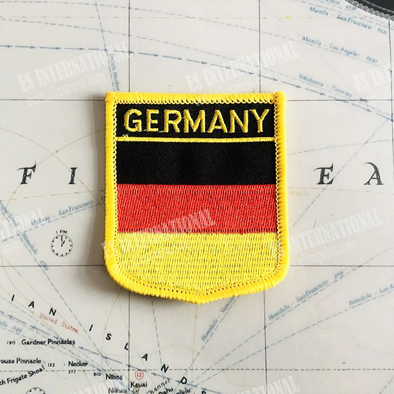 Germany  National Flag Embroidery Patches Badge Shield And Square Shape Pin One Set On The Cloth Armband   Backpack  Decoration