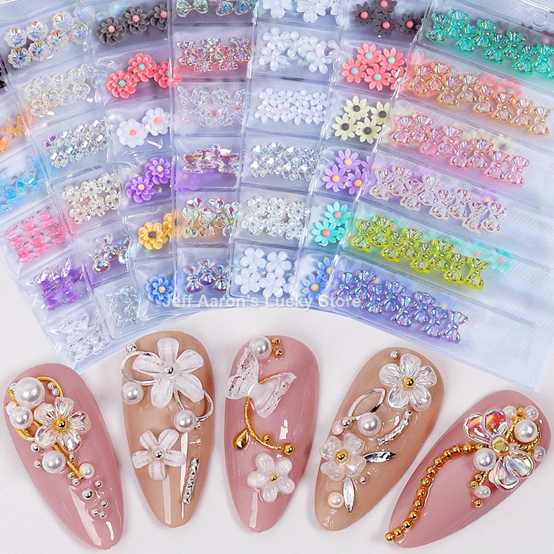 1 Pack Mixed Style Nail Art Decoration Charms Flowers Butterfly Bear Nails Accessories Equipment Nail Supplies For Professionals