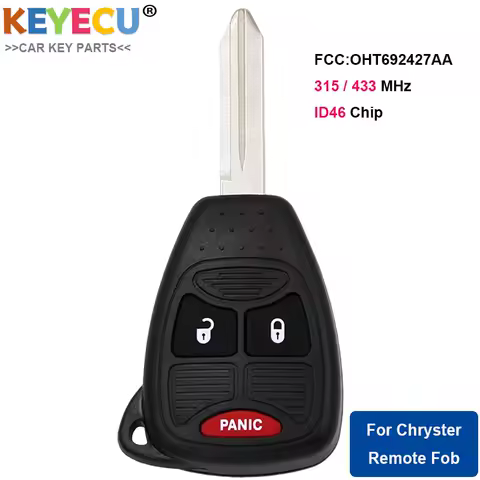 KEYECU Remote Control Car Key for Dodge Caravan Durango Dakota Caliber Charger Avenger RAM Nitro Magnum Fob 3 Button OHT692427AA