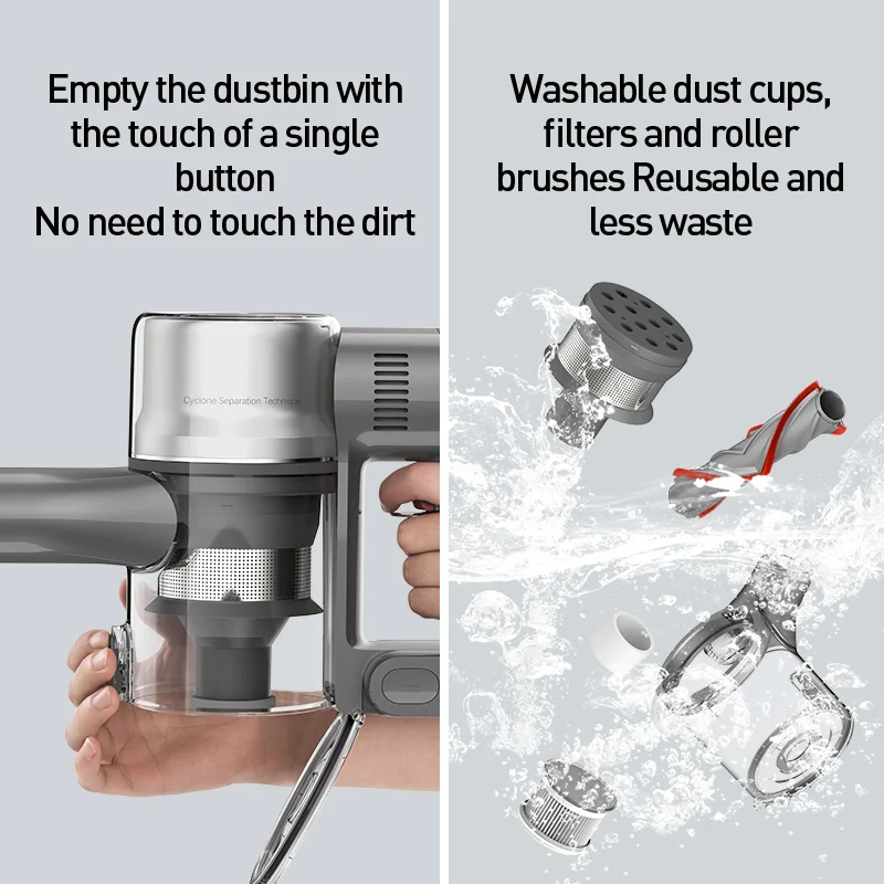 Dreame t20 handheld sem fio aspirador de pó inteligente escova de superfície 25kpa tudo em um coletor de pó chão tapete aspirador