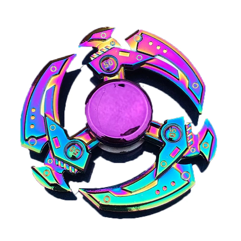 Metal Fidget Spinner Relief Stress Hand Fingertip Gyro Antistress Toys for Kids R188 Bearing Heptagonal Electroplate Zinc