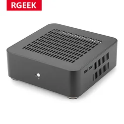 RGEEK L65S All Aluminum Chassis Small Desktop Computer Case USB3.0 PSU HTPC Mini-ITX PC With 8pin Power Supply