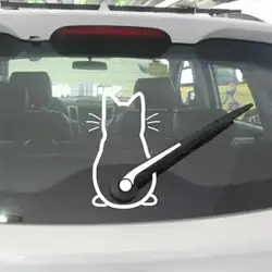 Pegatina de gato divertido para coche, decoración de ventana trasera, calcomanía de gatito, pegatinas de estilo de vidrio para carrocería de coche