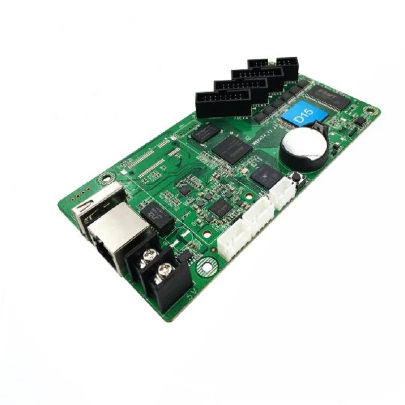 Sistema de Control de pantalla LED HD-D15 pantalla Led a todo Color, tarjeta de Control asíncrona compatible con comunicación USB RJ45