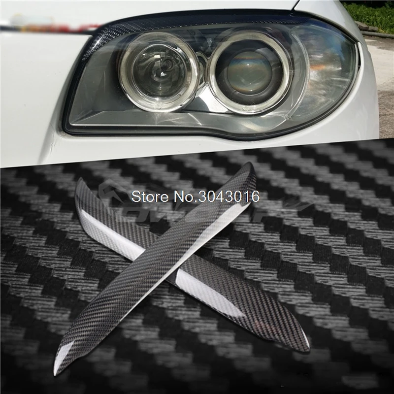 

High Quality Real Carbon Fiber decoration Headlights Eyebrows Eyelids cover For 1 series BMW E81 E82 E87 E88 128i 135i 2007~2011