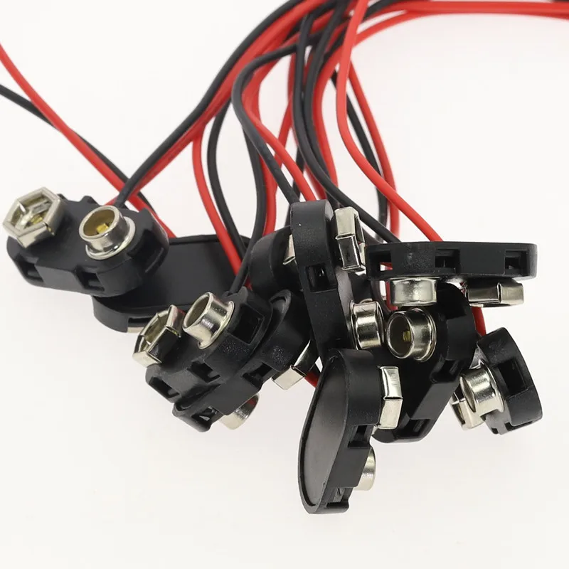 10pcs 9V Battery Snap Connector clip Lead Wires holder