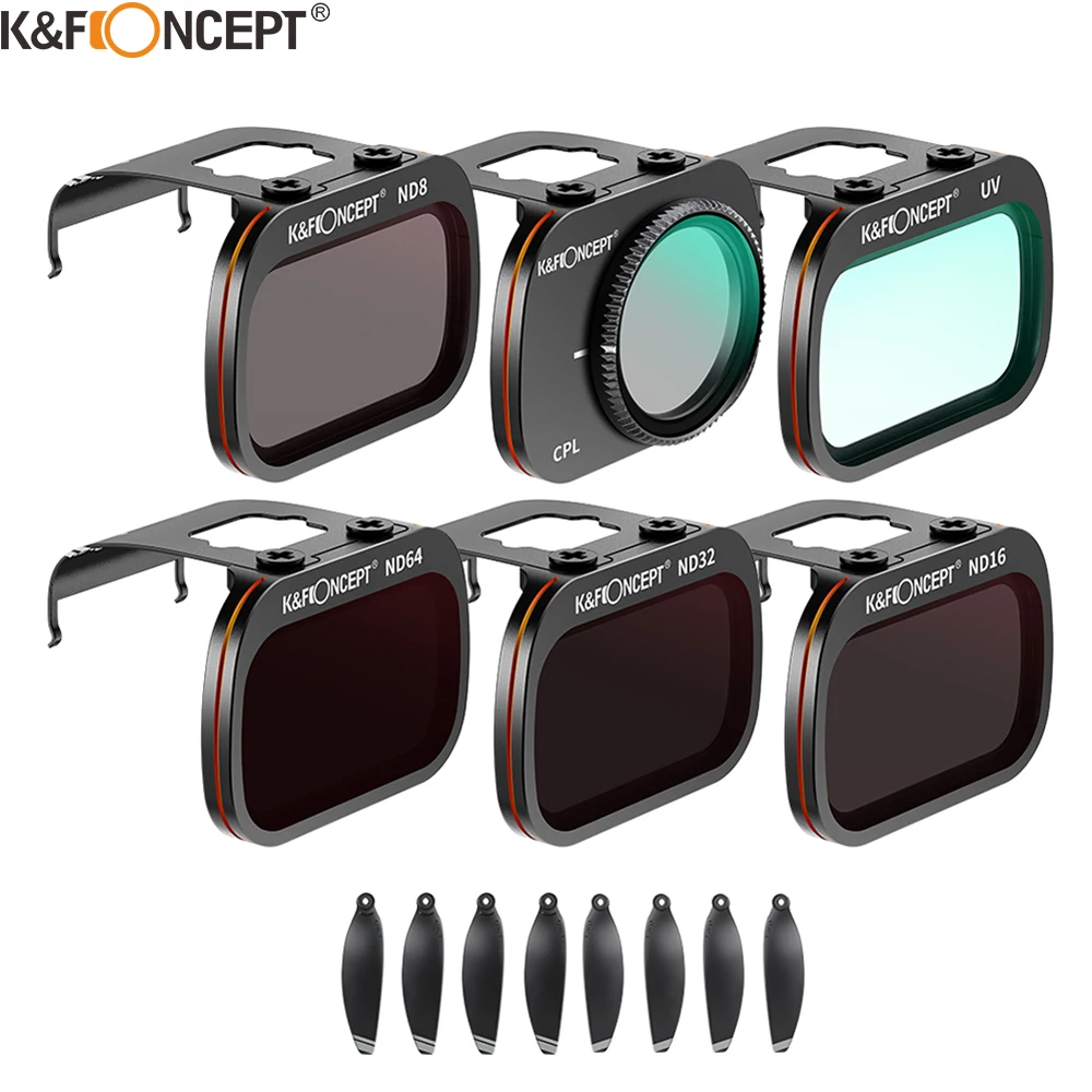 K&F Concept for DJI Mavic Mini Camera Filter CPL UV ND8 ND16 ND32 ND64 filter kits with Propeller Blade for DJI Mavic Mini 1/2