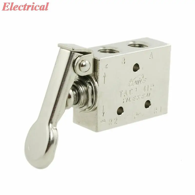 

1pc Pneumatic 2 Position 5 Way Spring Return Lever Manual Air Valve Mechanical Control BSPT 1/8"