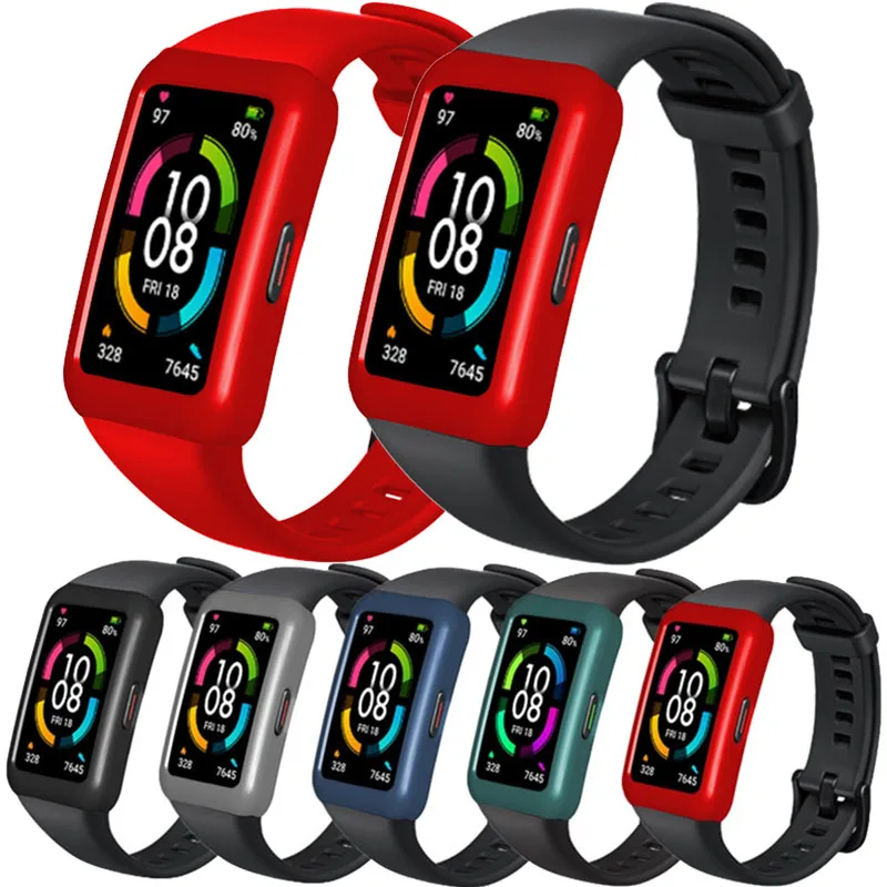 Cứng PC Màn Hình Cover Dành Cho Huawei Honor Ban Nhạc 6 Đồng Hồ Thông Minh Smartwatch Trường Hợp Khung Bảo Vệ Vỏ Ốp Lưng Phụ Kiện