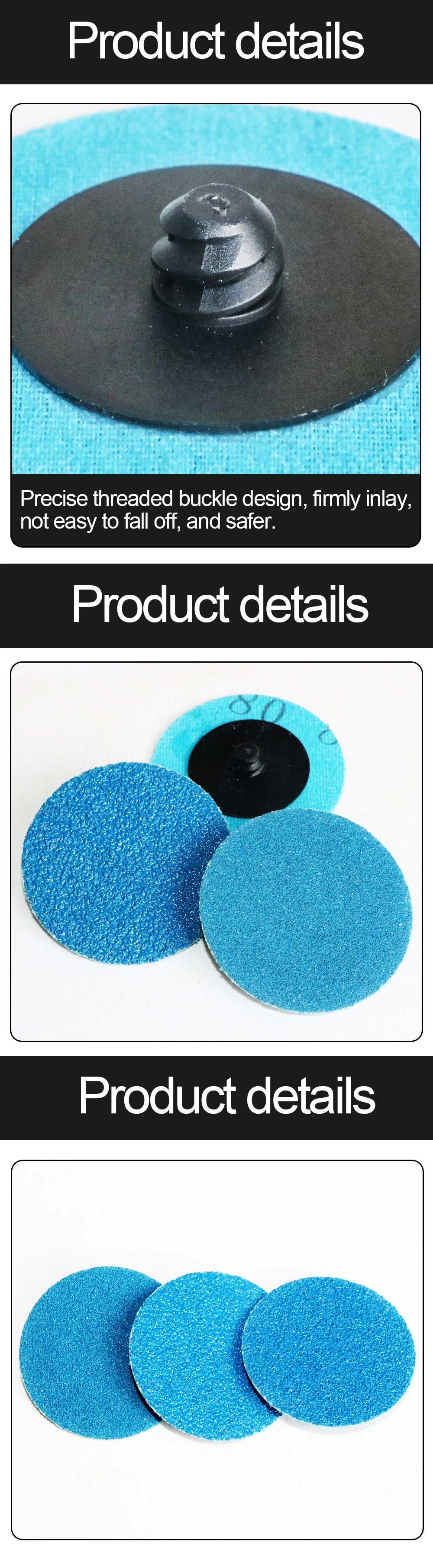 50 Stück 2 Zoll Schnellwechsel-Schleifscheiben 50 mm Schleifer Schleifpapier Polierscheiben – Detail 4