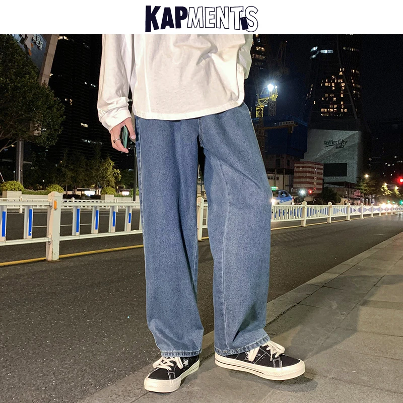 KAPMENTS Streetwear Mens Patchwork Harajuku Baggy Jeans Pants 2023 Vintage Men Hip Hop Denim Jeans Men High Waist Straight Pants