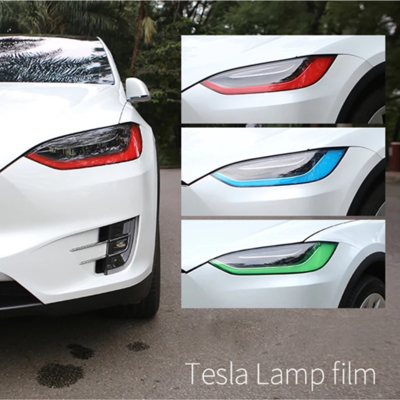 For Tesla Model X S Headlight Daytime Running Light Color Change Film Anti-scratch Protective Decor Film