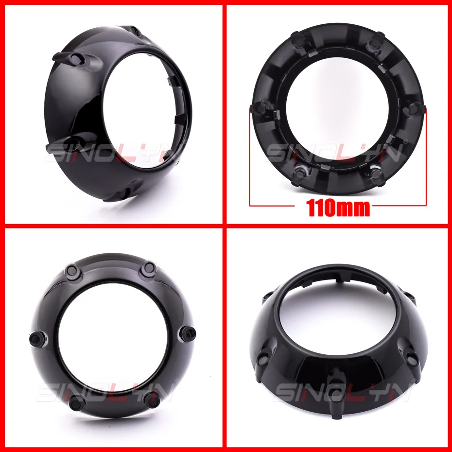 Sinolyn 2.5/3.0 Headlight Lens Dust Bezel Shrouds For LED HID Projector Lens For WST/Hella 3R G5/Q5 Bezels Car Accessories