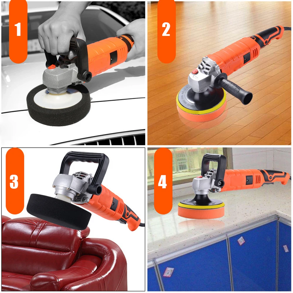 1580W 220V Car Polisher Adjustable Speed Car Electric Polisher Waxing Machine Automobile Furniture Polishing Tool